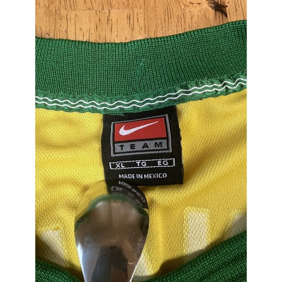 VTG Nike R9 Ronaldo Brazil Training Jersey Size XL Yellow Green - Picture 3 of 6